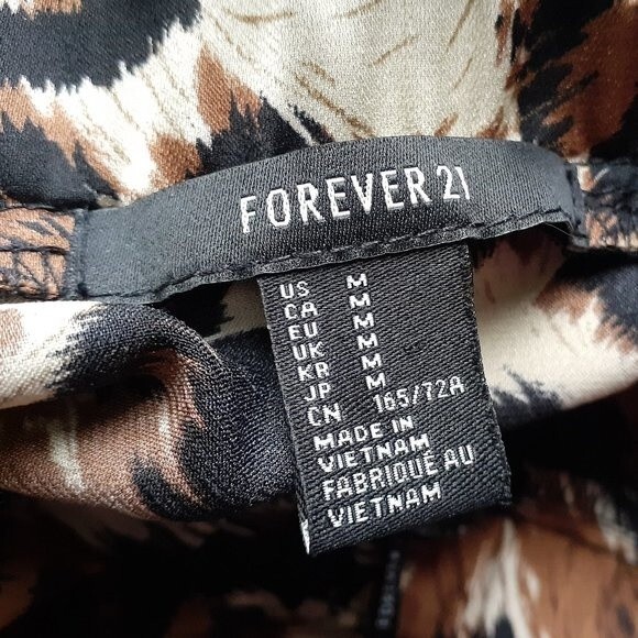 Forever 21 Brown Animal Print Strapless Women's Jumpsuit Medium - Picture 9 of 9